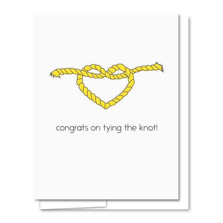 Tying the Knot - Letterpress Congratulations Card for wholesale by Quick Brown Fox Letterpress