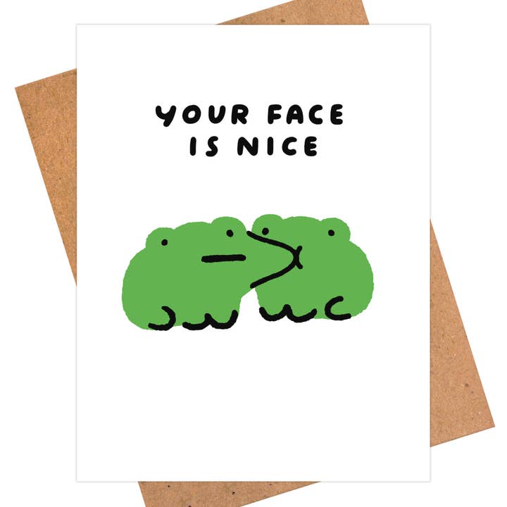 iej studio - Wholesale Love Card - Funny Love Anniversary Greeting Card - Your Face Is Nice