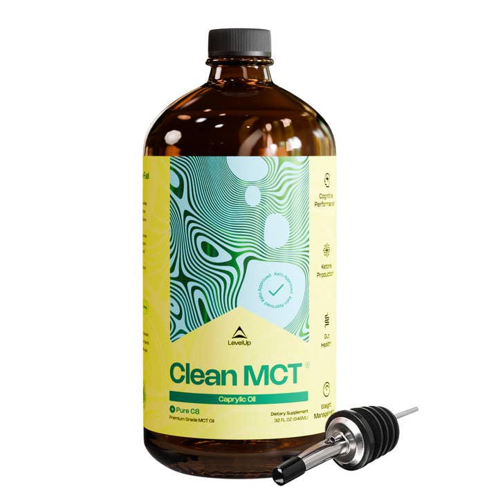 Clean MCT® Oil Glass Bottle - 32 oz for wholesale by LevelUp