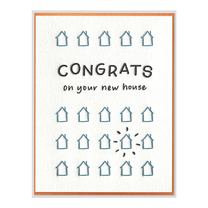 INK MEETS PAPER - Wholesale Housewarming Card - New Home Housewarming Letterpress Congratulations Card