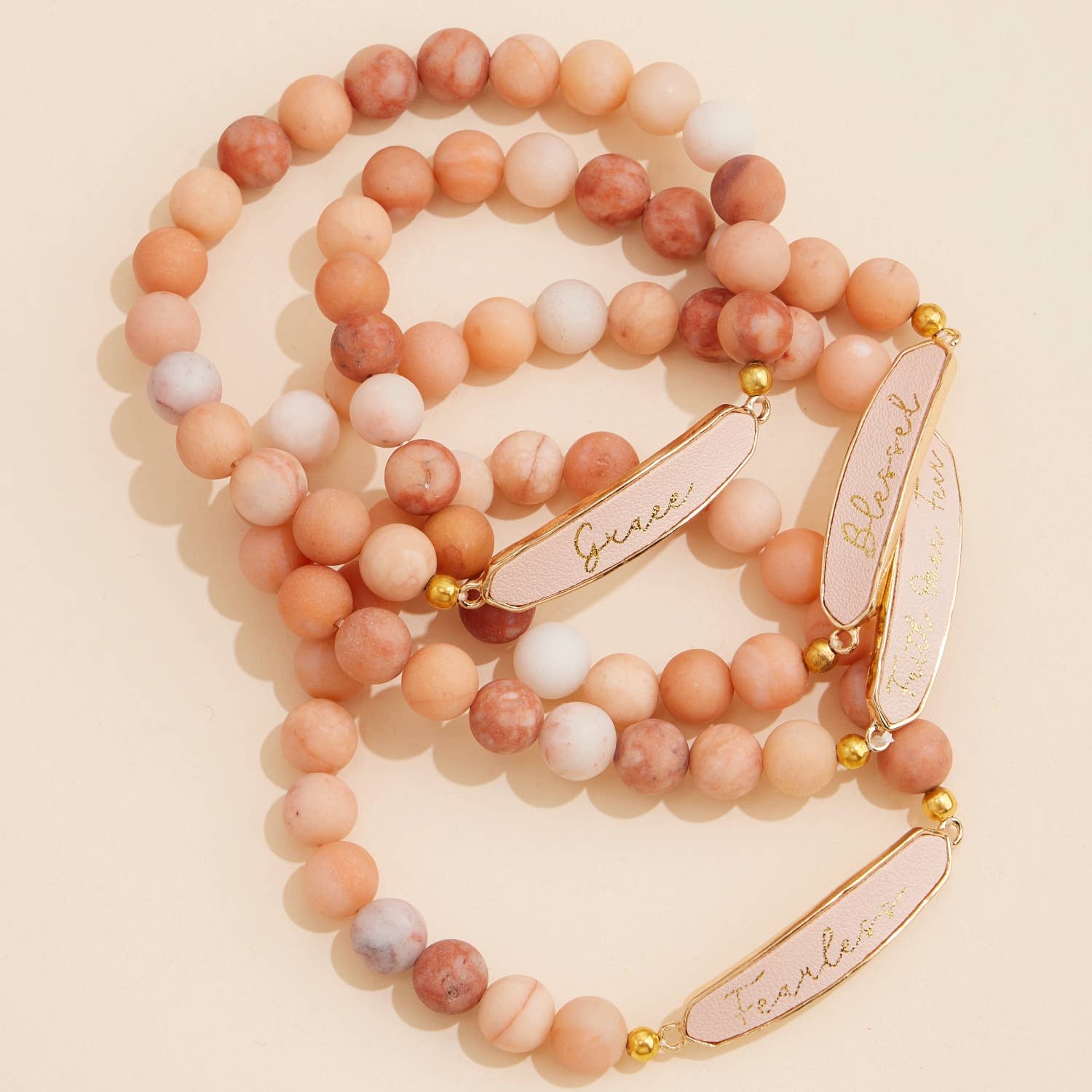 Lilla Haven - Wholesale Beaded Bracelet - Faith Over Fear Natural Stones Beaded Bracelet4