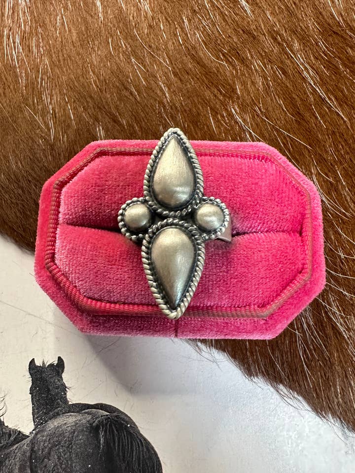 Vacker handgjord justerbar ring i sterlingsilver stil 9 för wholesale av Nizhonitradersllc