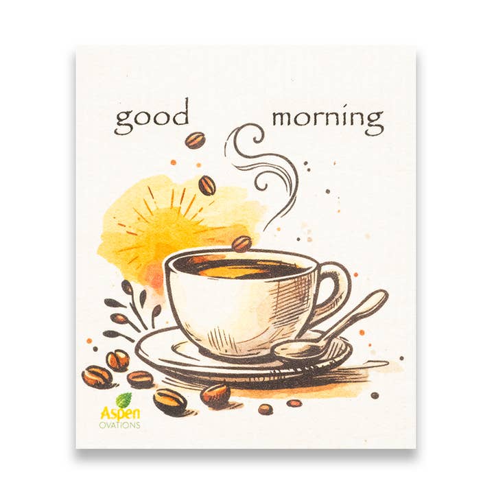 Morning Brew Swedish-Dishcloth–Commencez votre journée avec du café pour la vente par AspenOvations