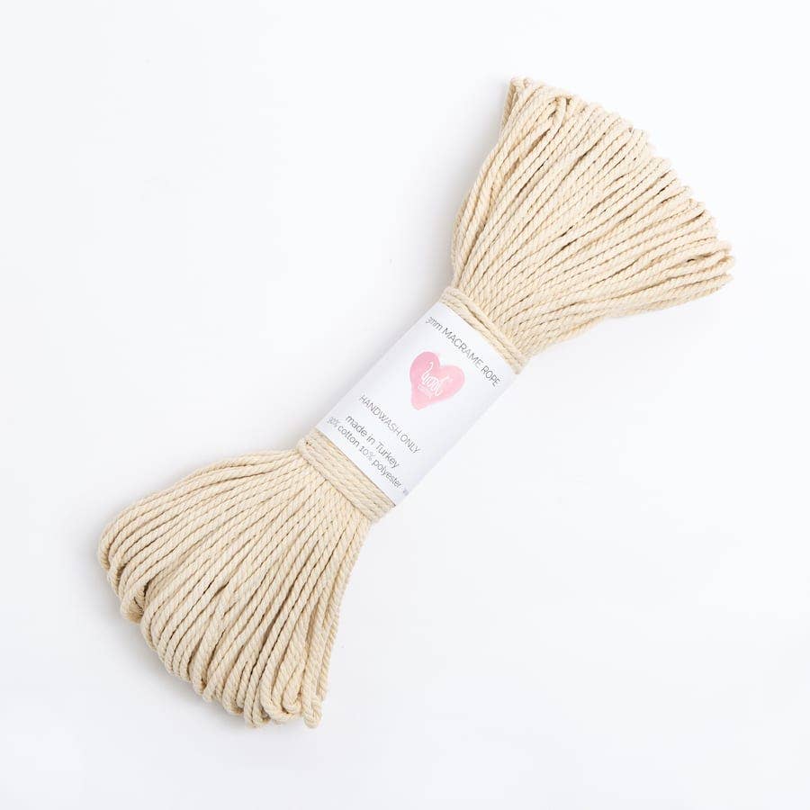 Wool Couture Company - Wholesale Craft Supplies - Macrame Cord Rope 3mm in Cream1