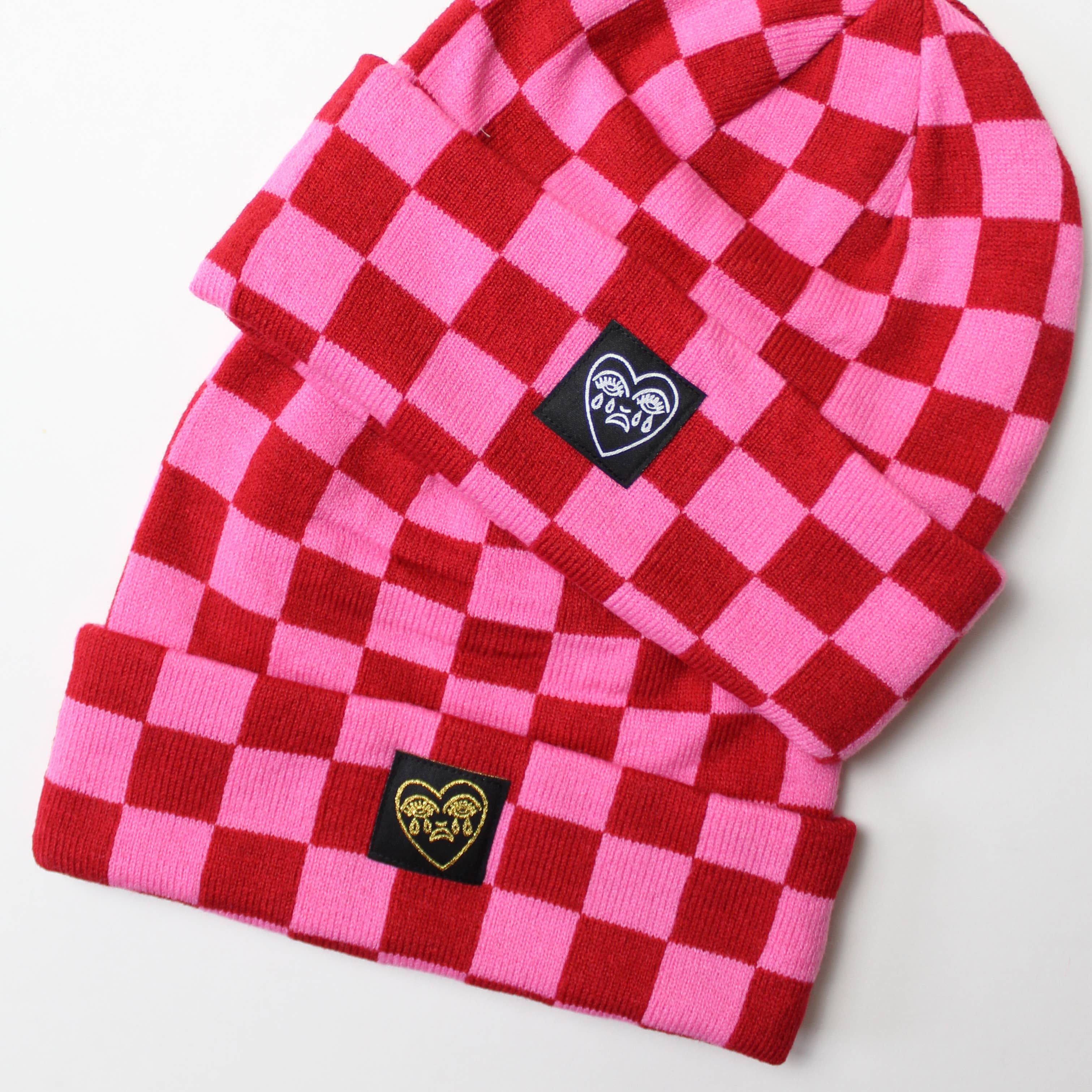 Cousins Collective – wholesale Beanie – Unisex – Crying Heart Checkerboard Beanie Hat5