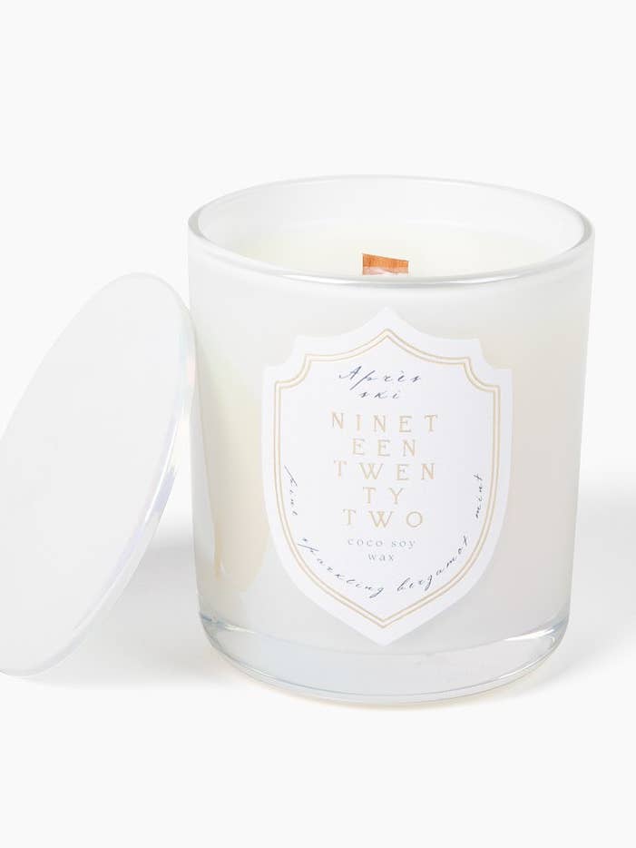 Vintage Pine & Winter Spice Wood Wick Candle | Glass Jar&Lid for wholesale by Nineteen Twenty Two Candle Co.