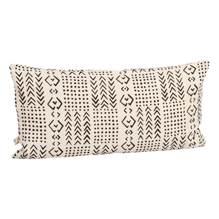 Cojín de tela de barro a rayas Bogolan, 40 x 80 cm para venta al por mayor de MALAIKA