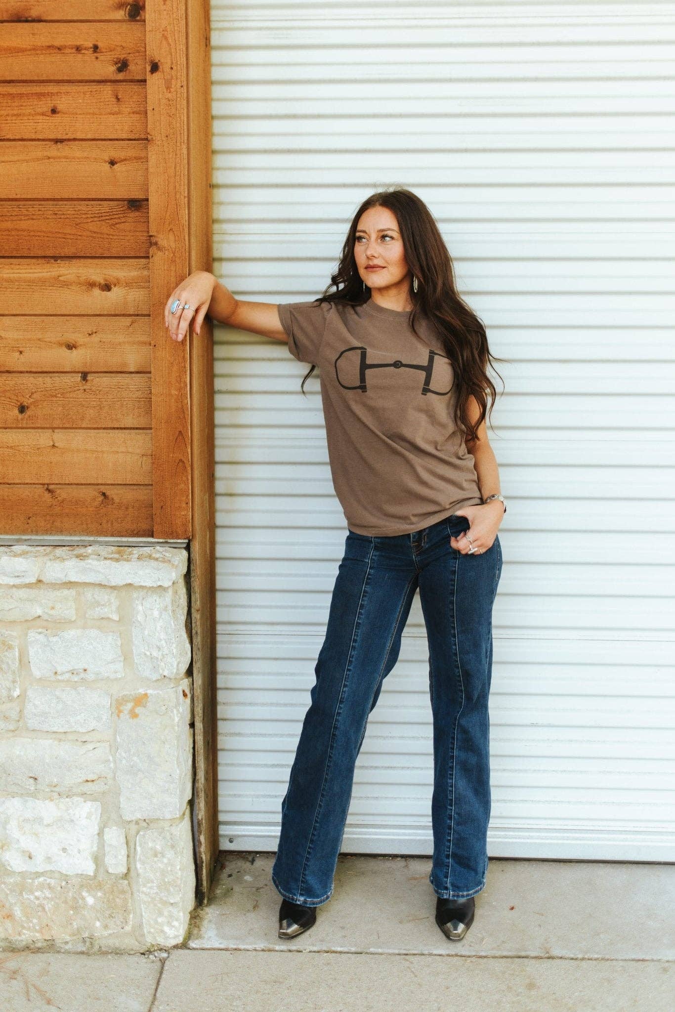 Espresso Western Horse Bit Graphic Tee for wholesale on Faire4