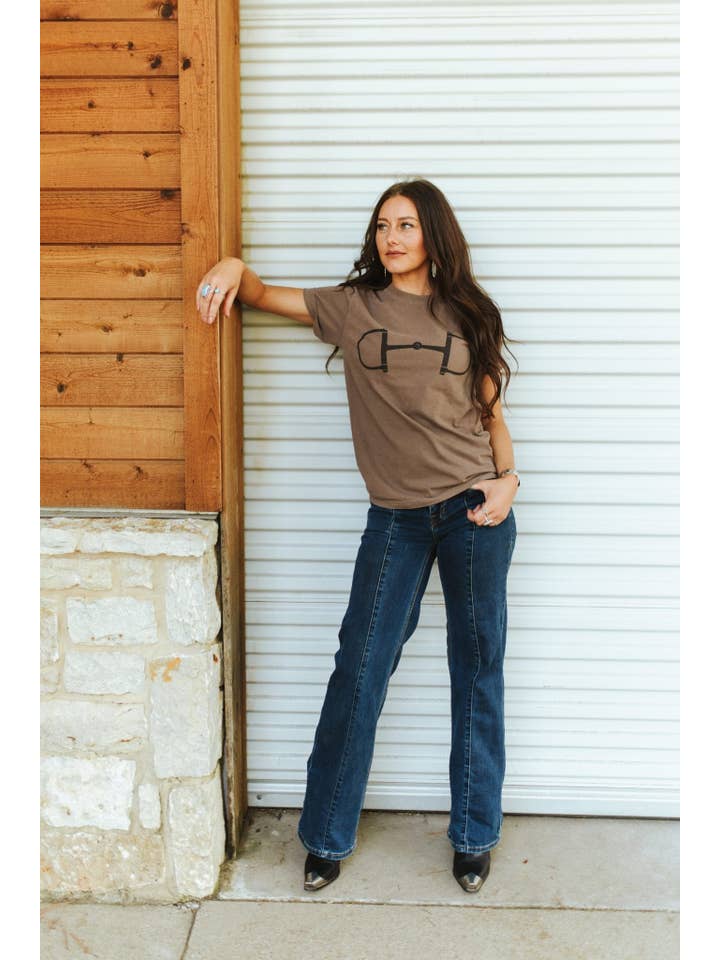 Espresso Western Horse Bit Graphic Tee for wholesale on Faire4