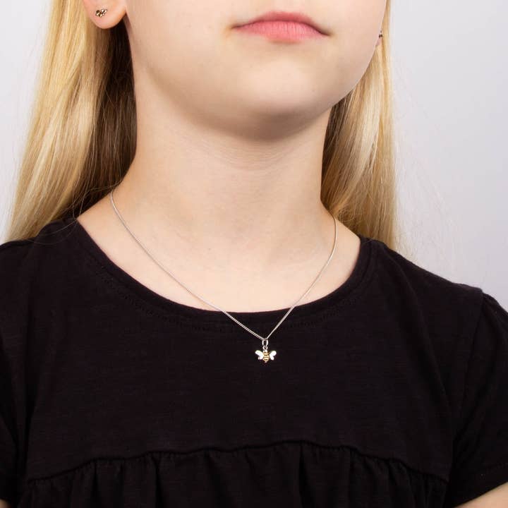 Gecko Jewellery - Wholesale Kids Necklace - Kids - Enamel Bee Necklace with Diamond 36-41cm