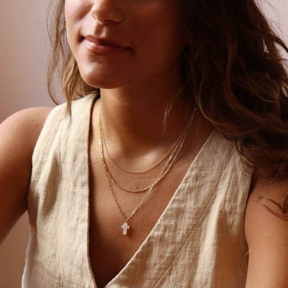 Token Jewelry - Wholesale Pendant/Charm Necklace - Mother of Pearl Cross Necklace3