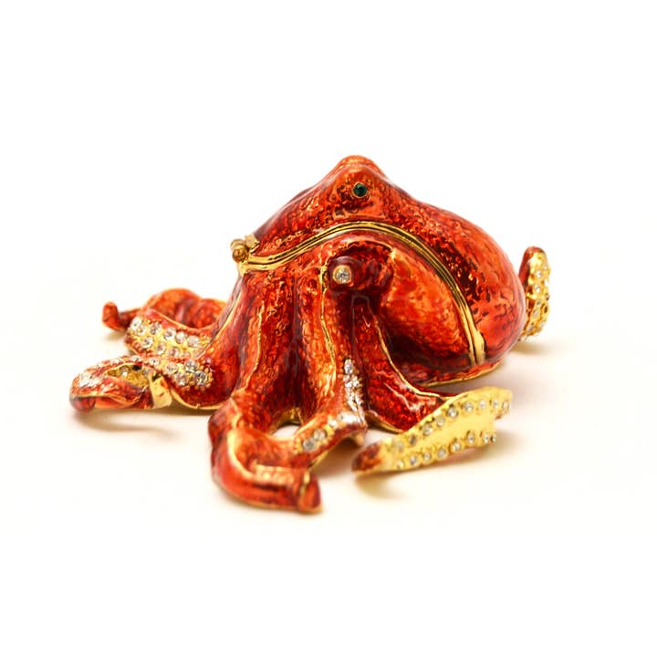 Ciel Collectables - Vente Boîte/rangement à bijoux - Boîte à bijoux Blue Octopus. Fabriqué à la main avec Swarovski5