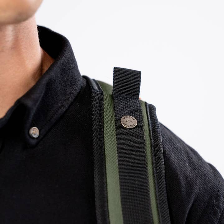 BILLYBELT – wholesale Backpack – Men's – Roll-top 100% recycled polyester backpack - Khaki and orange