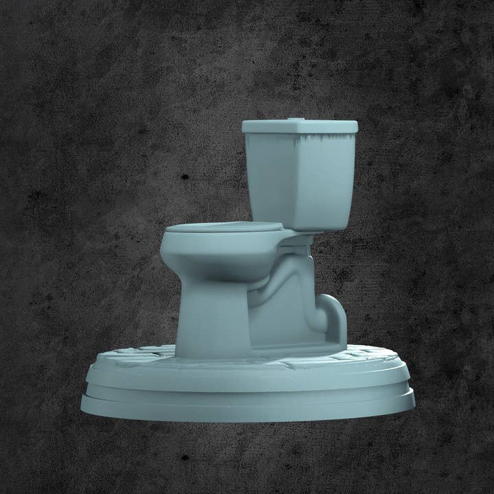 Skjult Efterlignings Badeværelses Trone Miniature til Bordrollespil for engroshandel hos Kraken Dice