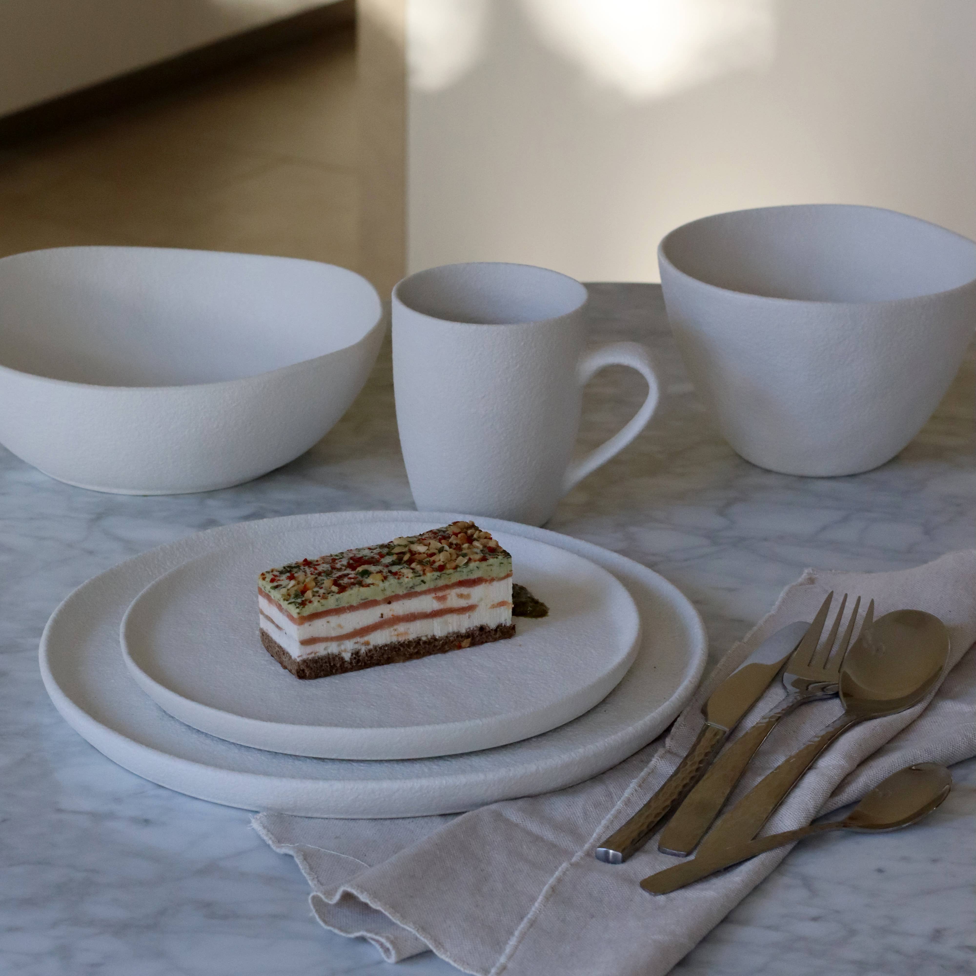 Ogo living - Wholesale Dinner Plate - Snowstack plate 27cm in matte white stoneware3