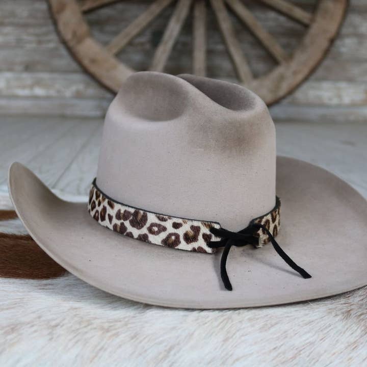 Willow Lane Hat Co. - Wholesale Cowboy Hat - Unisex - Leopard Print Leather Hat Band - Dixie