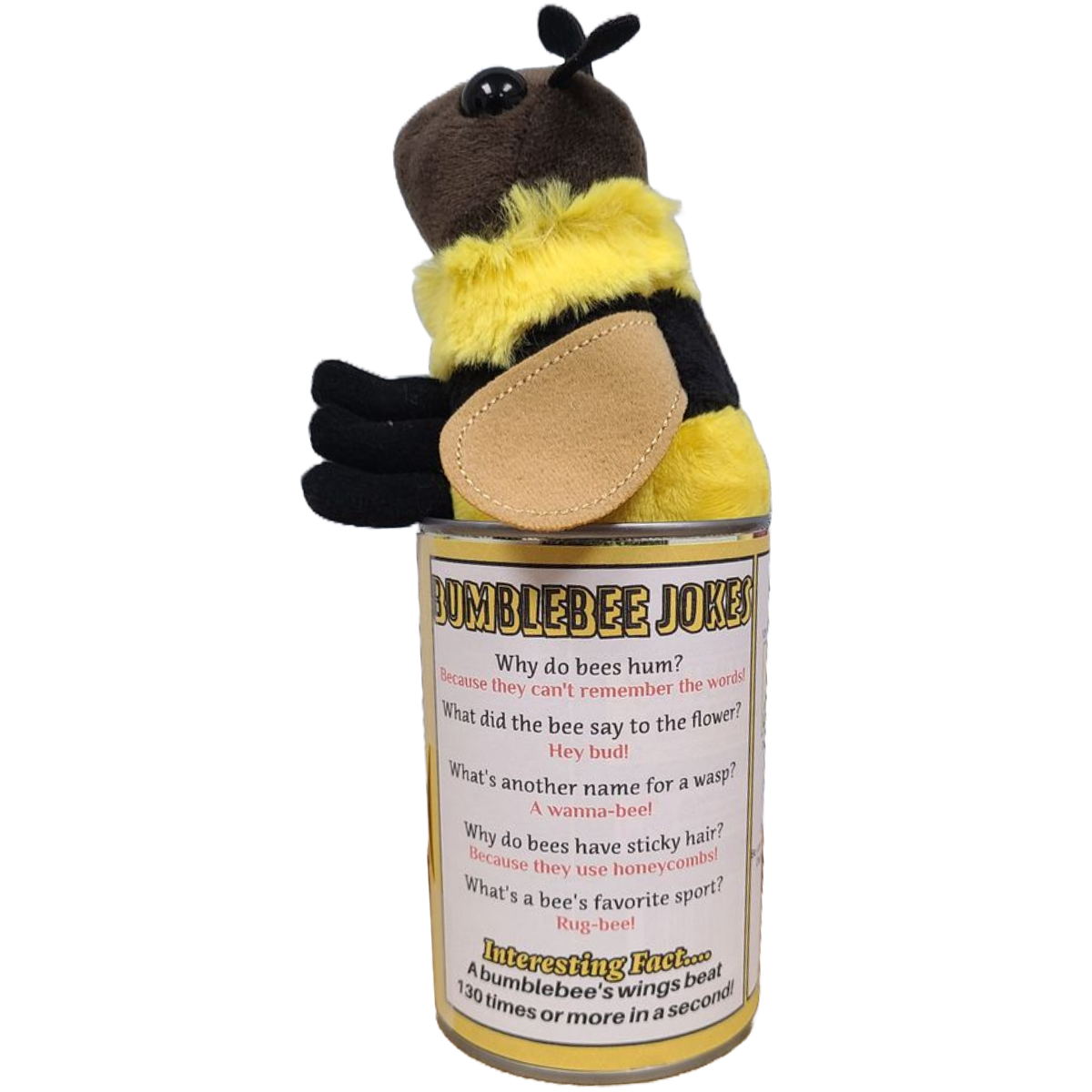 Canned Gifts – wholesale Stuffed/plush toy – Kids & baby – Queenie the Canned Bumblebee - Eco-Friendly Recycled Plush1