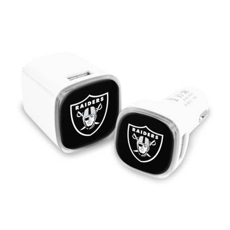 NFL Las Vegas Raiders Car & Wall Charger 2-Pack for wholesale by Prime Brands Group