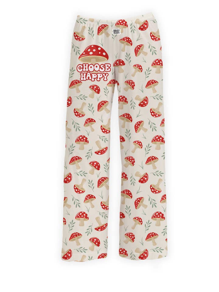 BRIEF INSANITY - Wholesale Lounge Sweatpants/Joggers - Women's - Choose Happy Mushroom Lounge Pants