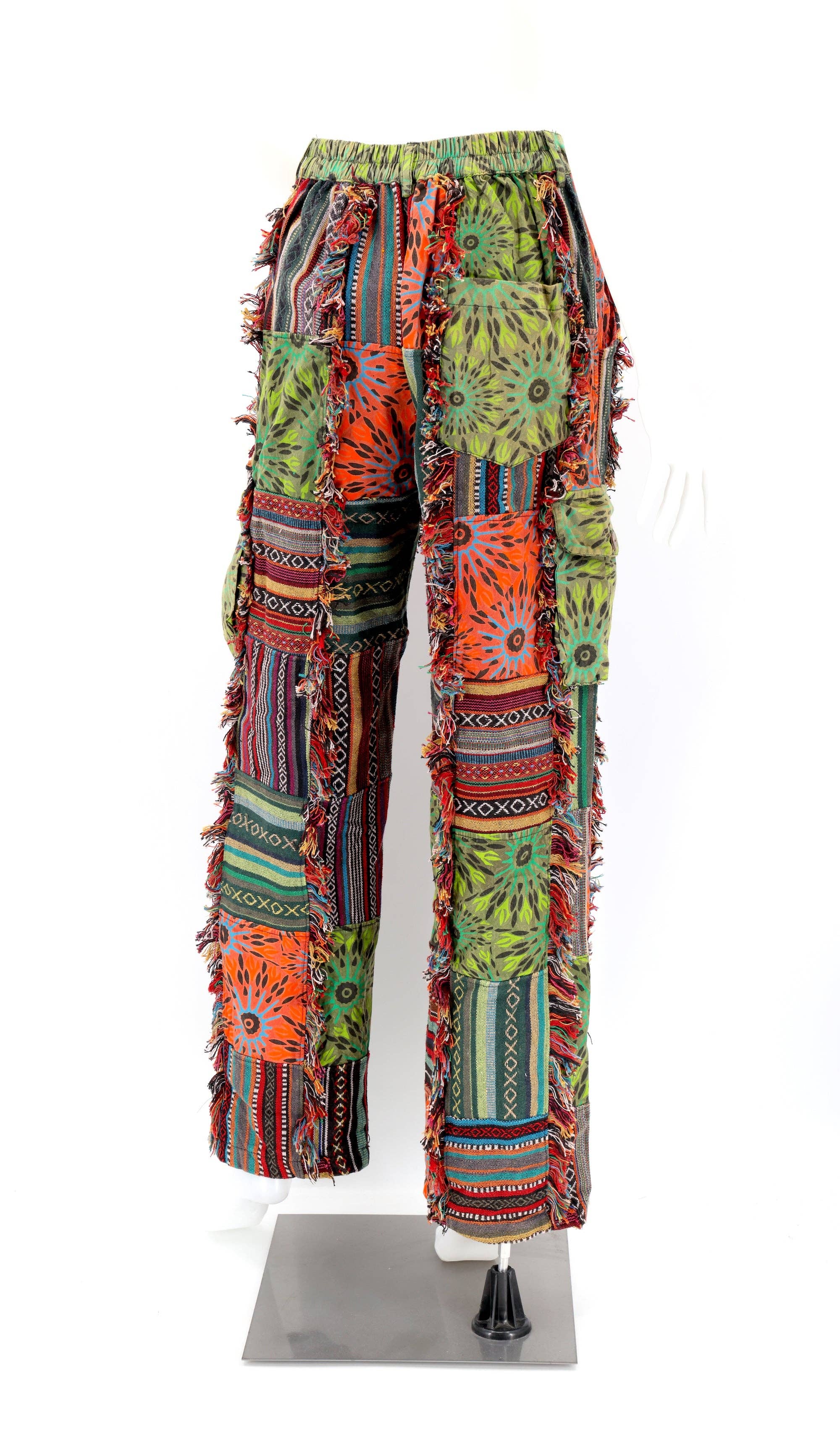 Himalaya Handmade - Wholesale Pants - Unisex - Cotton Hippie Handmade Harem Gheri Patchwork Fringe Bohemian Pants9