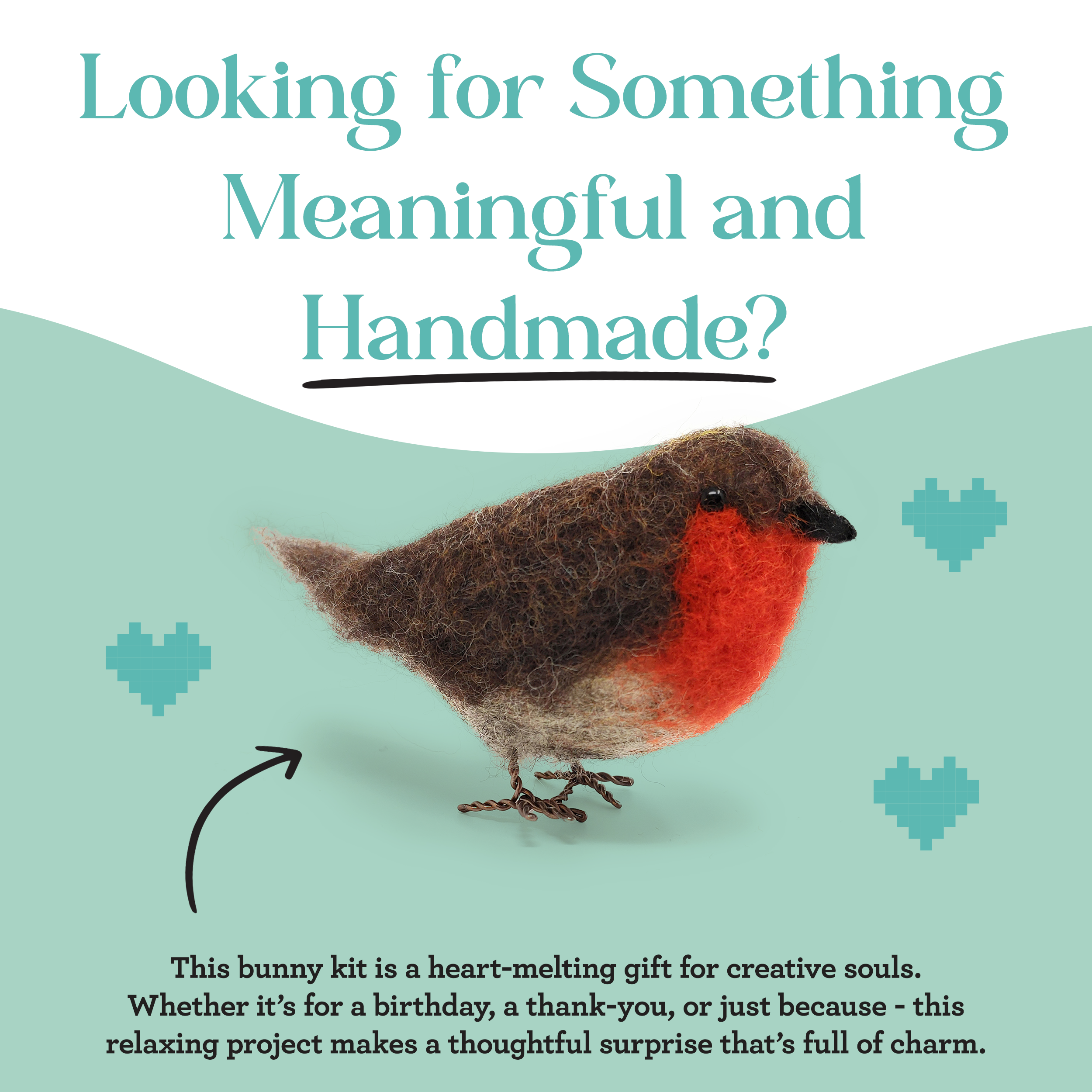 The Crafty Kit Company - Wholesale Craft Sewing Kit - British Birds Red Robin Needle Felting Craft Kit3