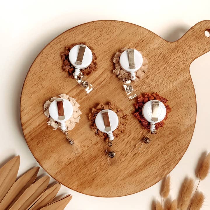 Meraki The Studio Co. - Wholesale Badge Accessory - Unisex - Macrame Badge Reel | Retractable ID + Name Card Holder3