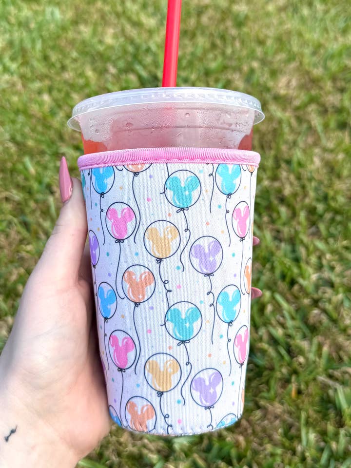 Disney Mickey Balloon Inspired Medium Cup Sleeve for wholesale by La Luna Belle LLC