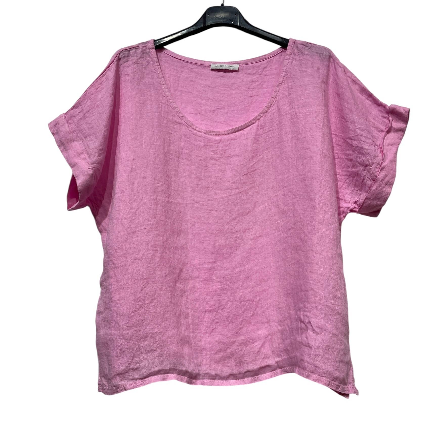 LINEN & COTTON HOUSE – T-shirt – Mulher por atacado – TOP UNI EM LIN 0133219
