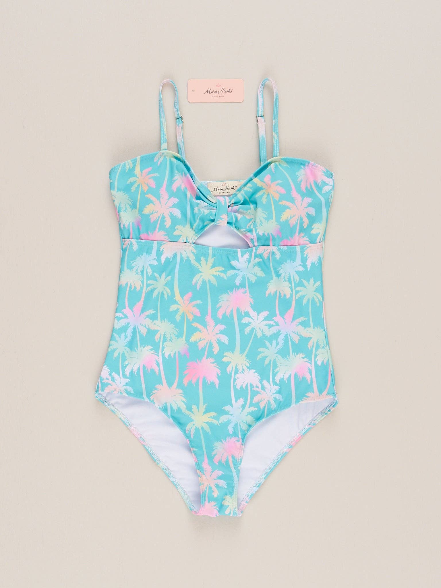 Marie Nicole Clothing - Wholesale Mommy & Me Sets - Mom & Me Palm Tree Paradise Swimsuit0