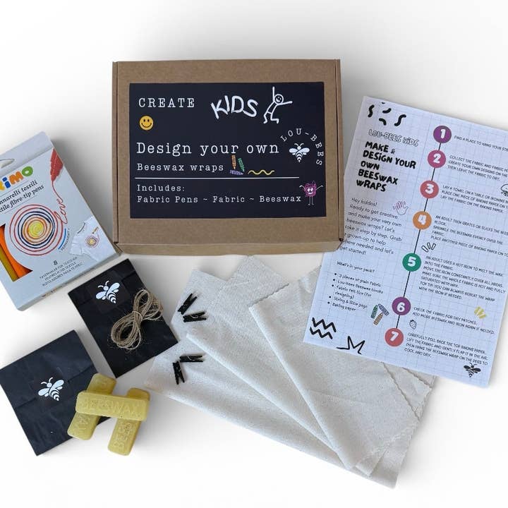 Kit per creare i propri involucri in cera d'api per bambini per la vendita all'ingrosso da parte di Lou Bees
