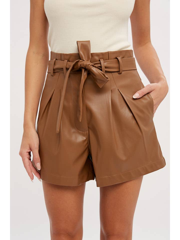 Bluivy - Wholesale Shorts – Women’s - HIGH WAISTED VEGAN LEATHER SHORTS17