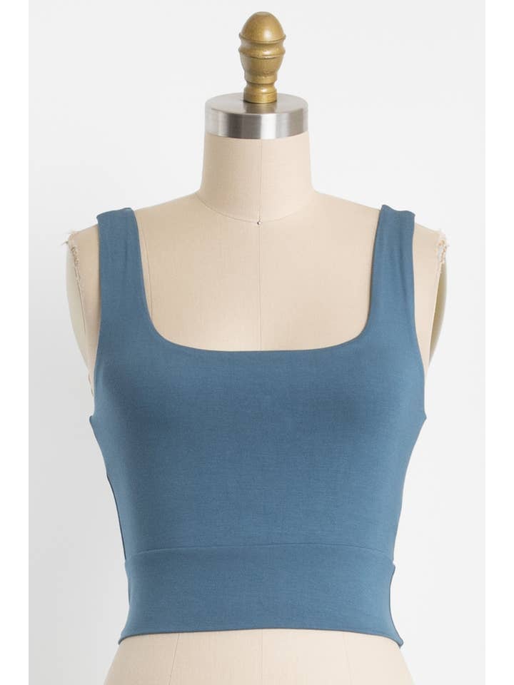 Final Touch - Wholesale Knit Top - Women's - Square Neck Fitted Crop Top - T1685953