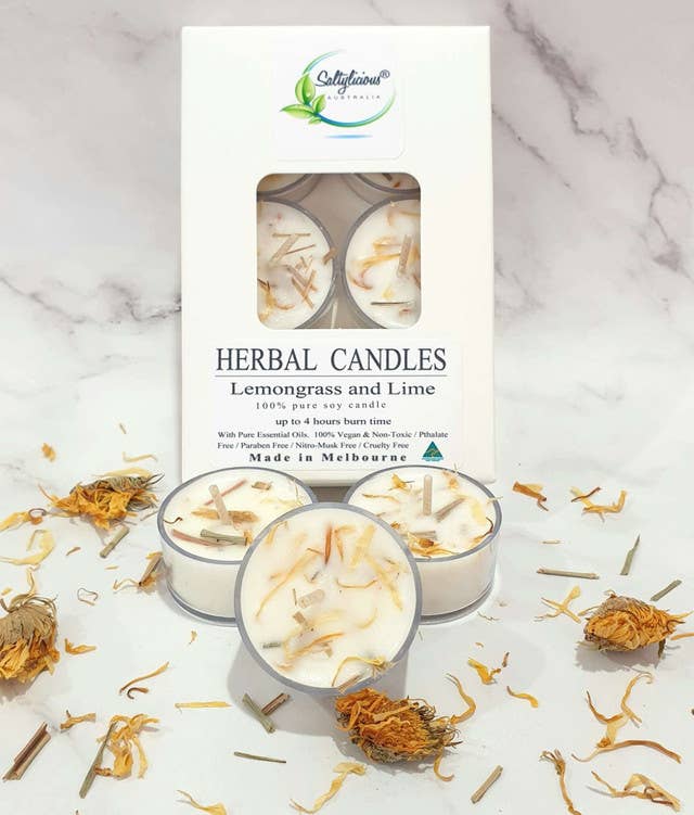 Naturally Pure Aromas - Wholesale Tea light candles - Lemongrass & Lime Herbal Tealight 6 Pack1