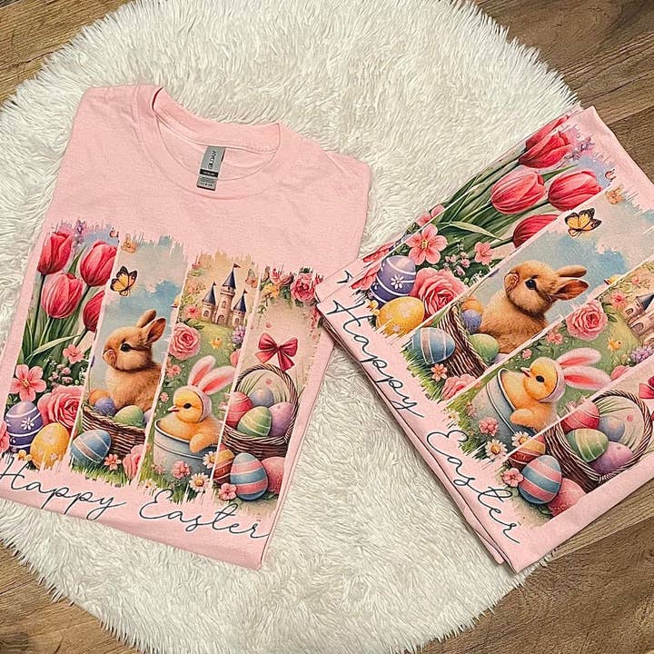 Frohe Ostern rosa T-Shirt für den Großhandel von StricklandDesignCo