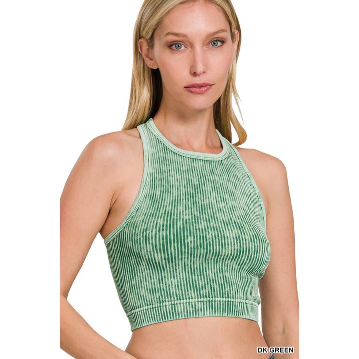 Apolline - Vente Débardeur – femme - HAUT COURT CÔTELÉ DÉLAVÉ SANS COUTURES À DOS NAGEUR6