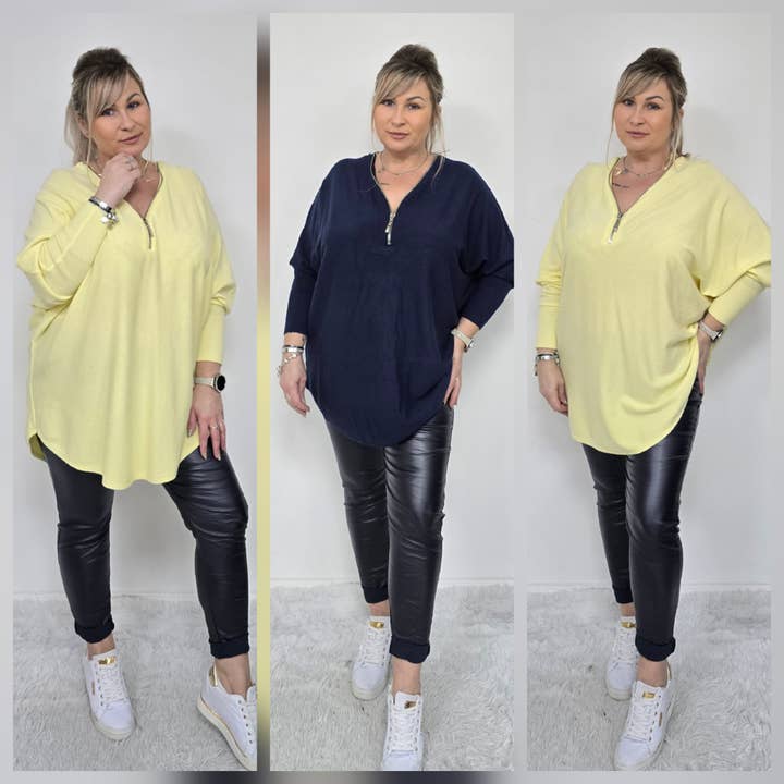 Batwing Zip Knit for wholesale by Obsession