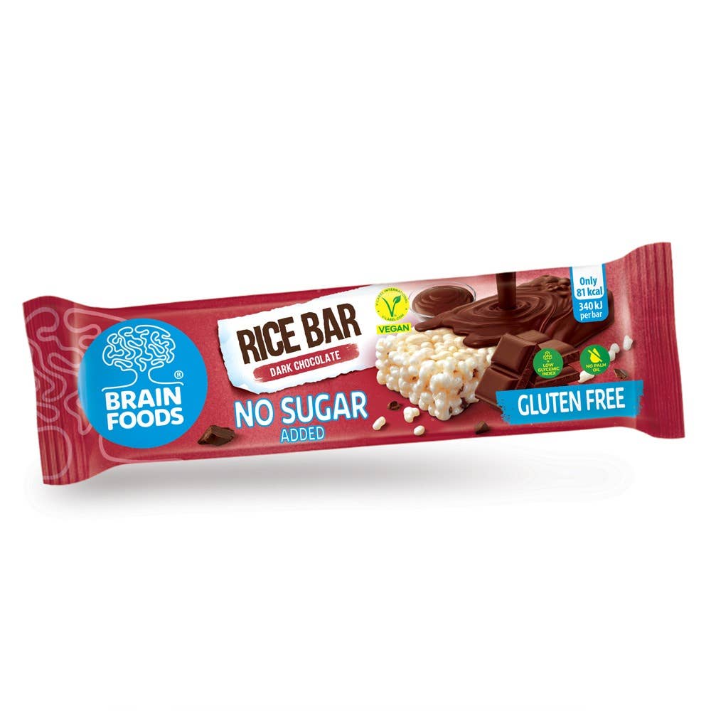 Brain Foods - Wholesale Snack Bar - Rice Bar - Dark Chocolate1