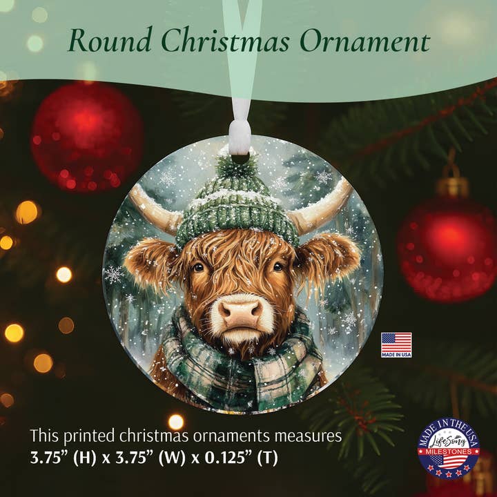 LifeSong Milestones - Wholesale Ornament - Highland Cow Christmas Gifts 2025 Tree Ornament Decor6