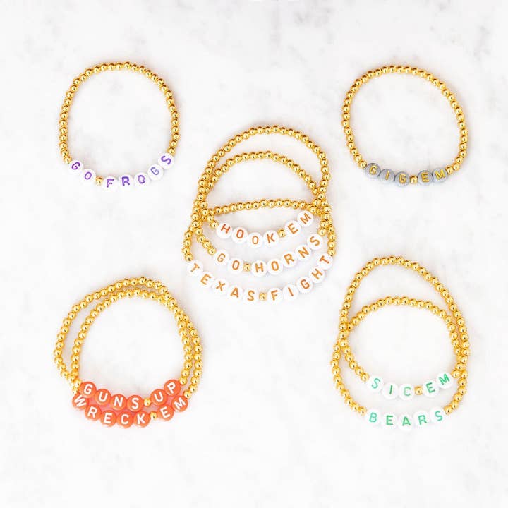 Golden Thread - Wholesale Beaded Bracelet - Collegiate Gold Beaded Bracelets