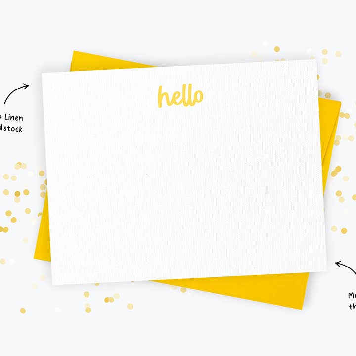 Kreate Paper Co. - Wholesale Stationery/Notecard Set - Hello Note Cards Stationery Set, Colorful Happy Notes1