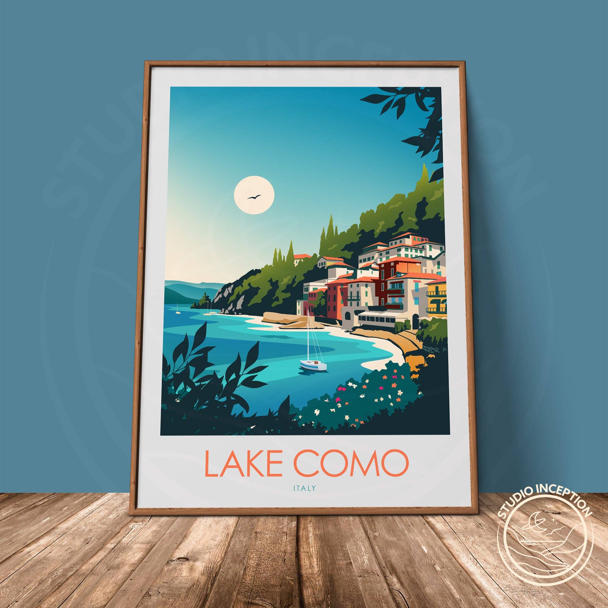 Studio Inception - Vendita all'ingrosso Stampa artistica - Stampa minimalista del Lago di Como0