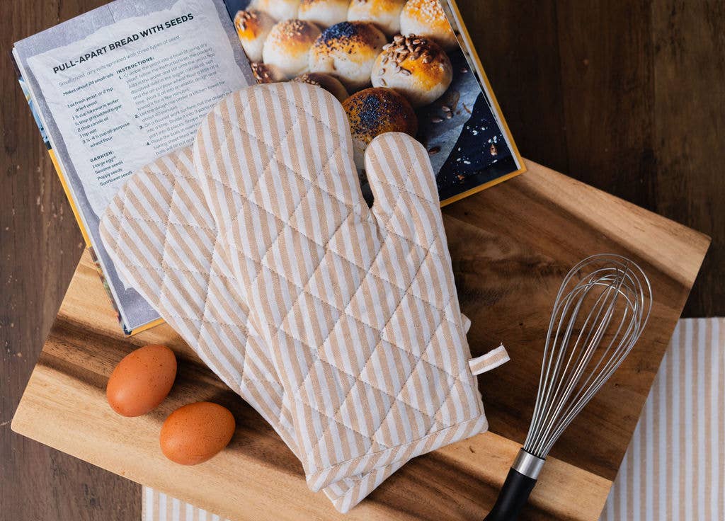 Fabstyles - Vendita all'ingrosso Guanti da forno/Presine - Set di 2 guanti da forno Bistro Stripe4