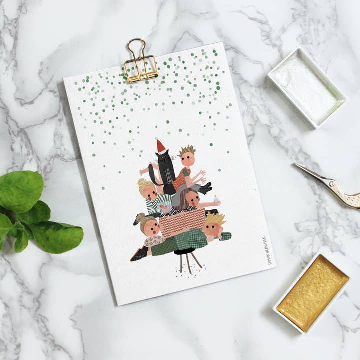 STUDIOZWAANSTRAAT – Engroshandel Julekort – postkort - serie jul - 'familie træ'1
