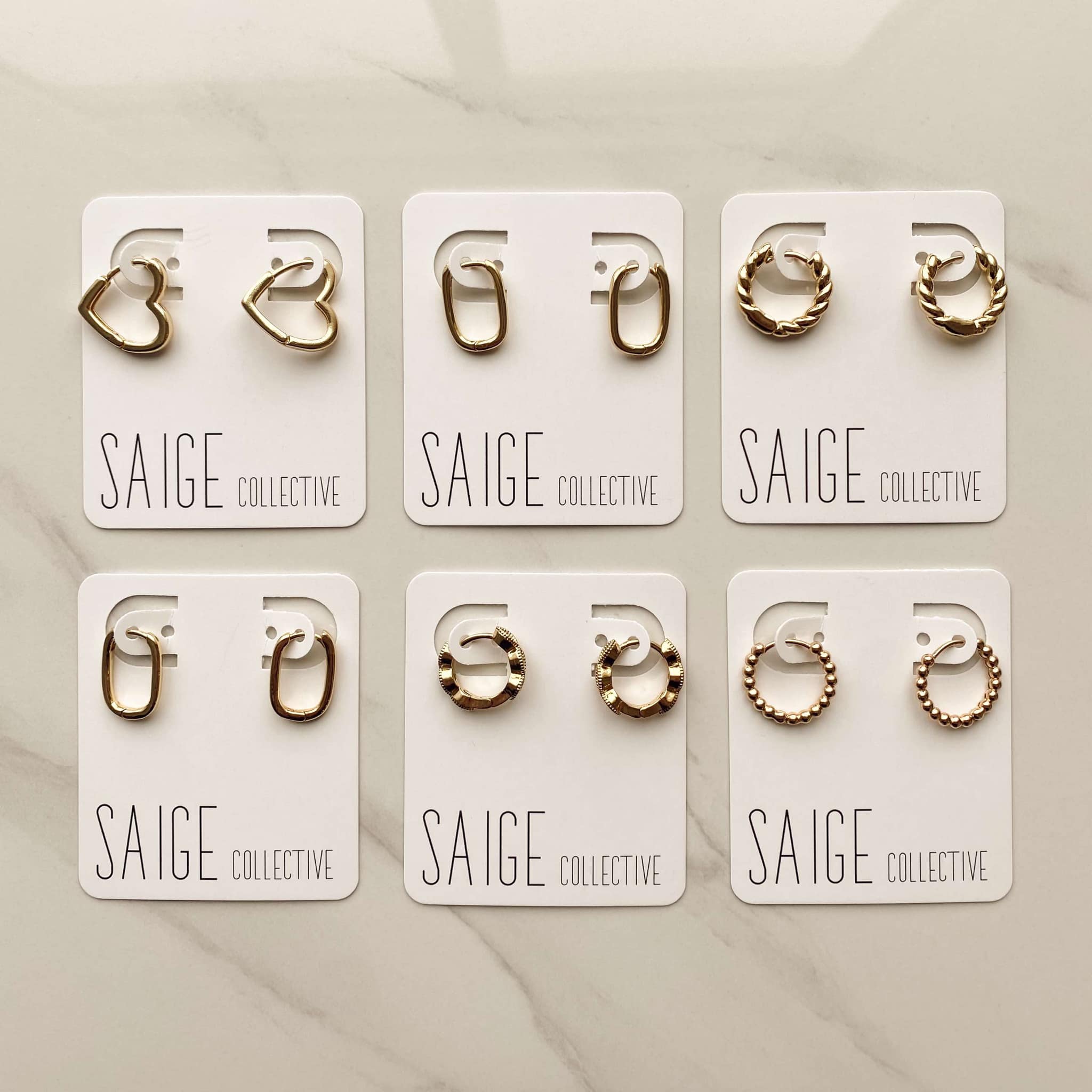 Saige Collective - Wholesale Huggie Earrings - Goldie Huggie Hoops - 14kt plated 2