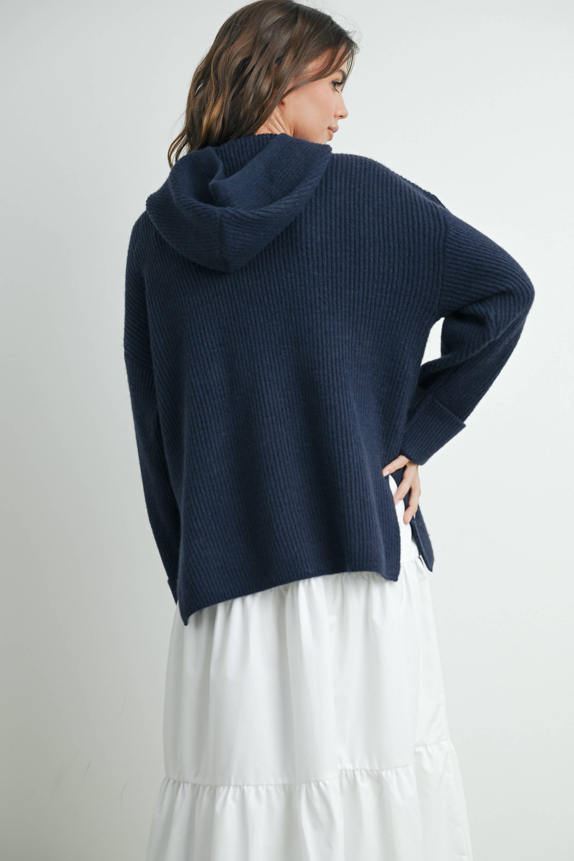 BUTTERMELON - Venta al por mayor Jersey de punto - Mujer - Jersey con capucha bordado de Nueva York - BMW727719