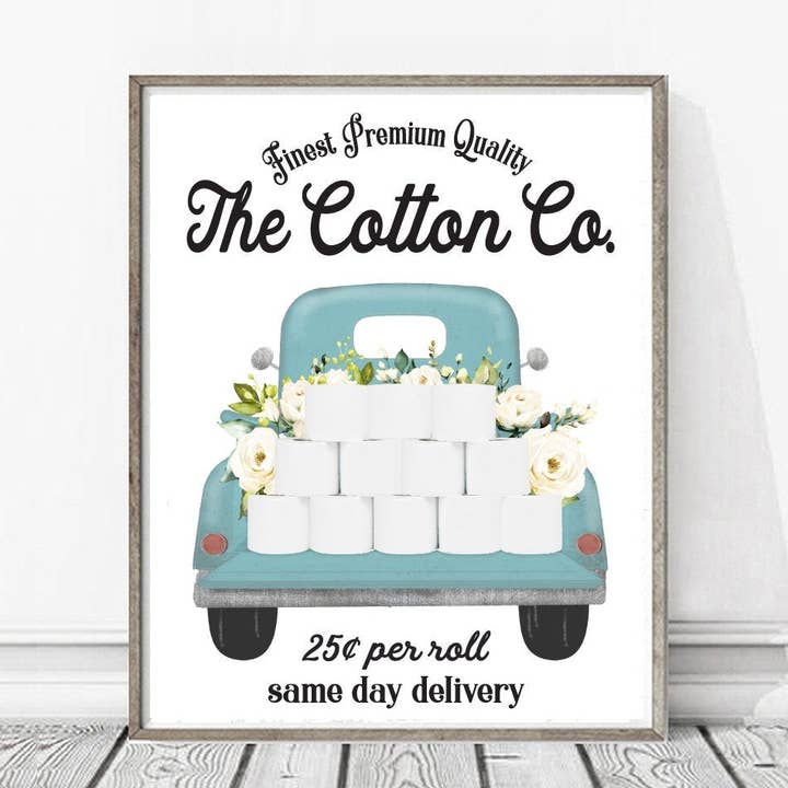 Blue The Cotton Co Blue Truckbed 25 Cents Per Roll for wholesale by Lettered & Lined