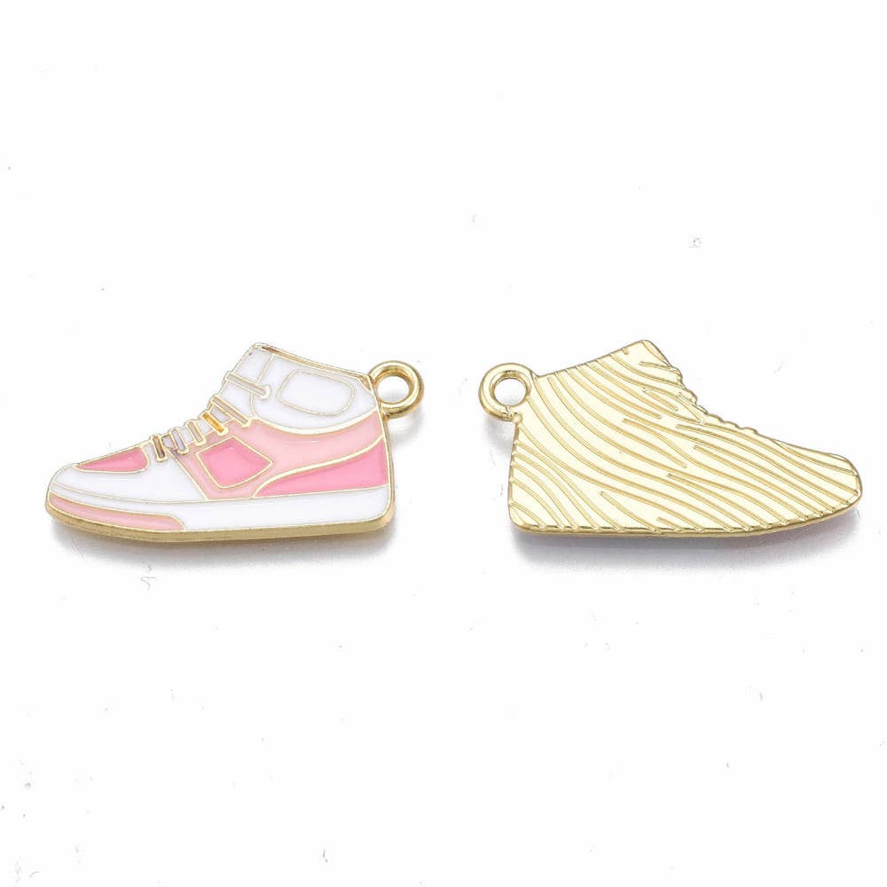 Love, Paige Designs - Wholesale Individual Charm/Pendant - Gold Alloy Pink Sneaker Charm2