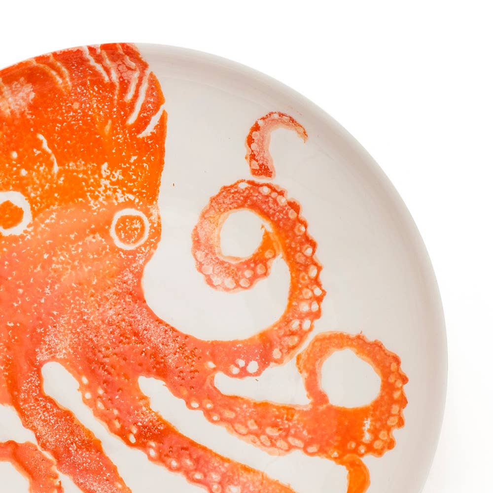 BlissHome - Wholesale Bowl - Creatures Supper Bowl Octopus Orange | Ceramic Supper Bowl2