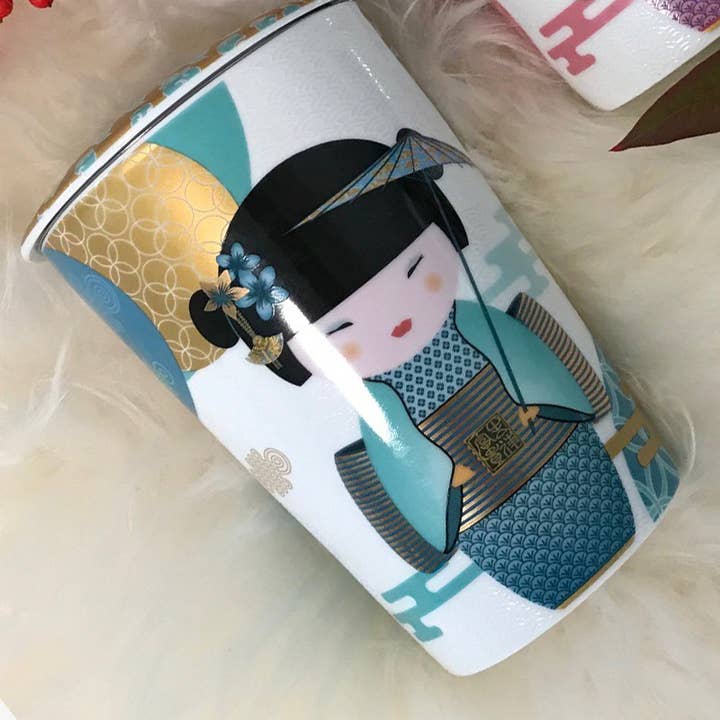 Eigenart – Großhandel Kaffeebecher – Porzellan Teebecher TEAEVE "New Little Geisha petrol"1