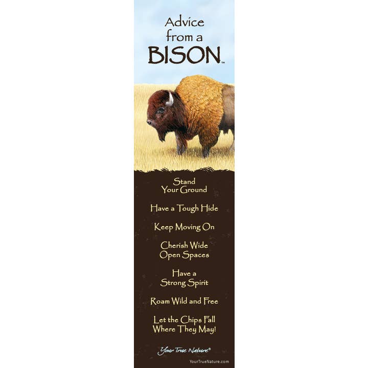 Advice from a Bison Laminated Bookmark for wholesale by Advice for Life by Your True Nature